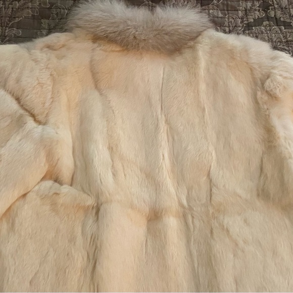 Jackets & Coats Vintage White Rabbit Fur Coat Made In France Size Med